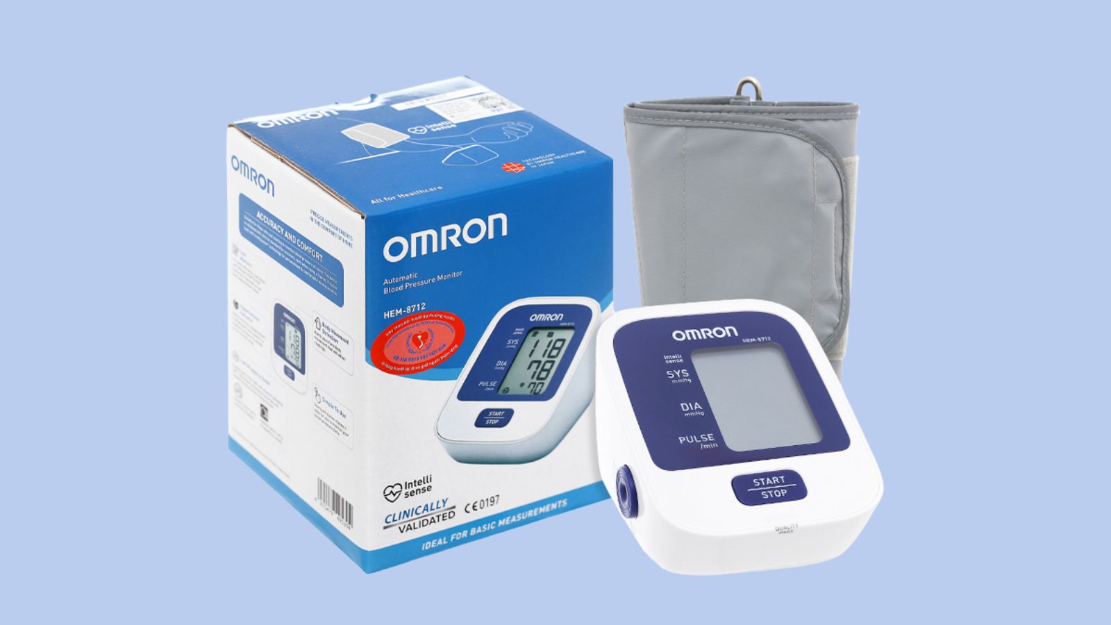 Máy đo Omron HEM-8712 giúp kiểm tra huyết áp, nhịp tim cơ thể mỗi ngày