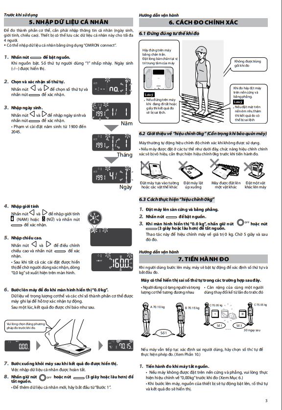 Cài đặt thông tin cá nhân rồi tiến hành đo