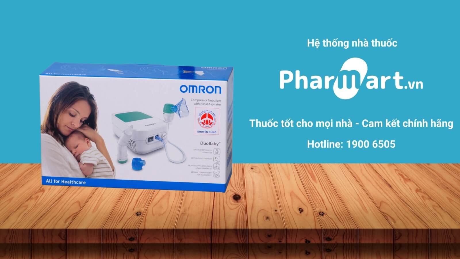 Máy khí dung và hút mũi Omron DuoBaby NE-C301-AP được phân phối chính hãng tại Pharmart