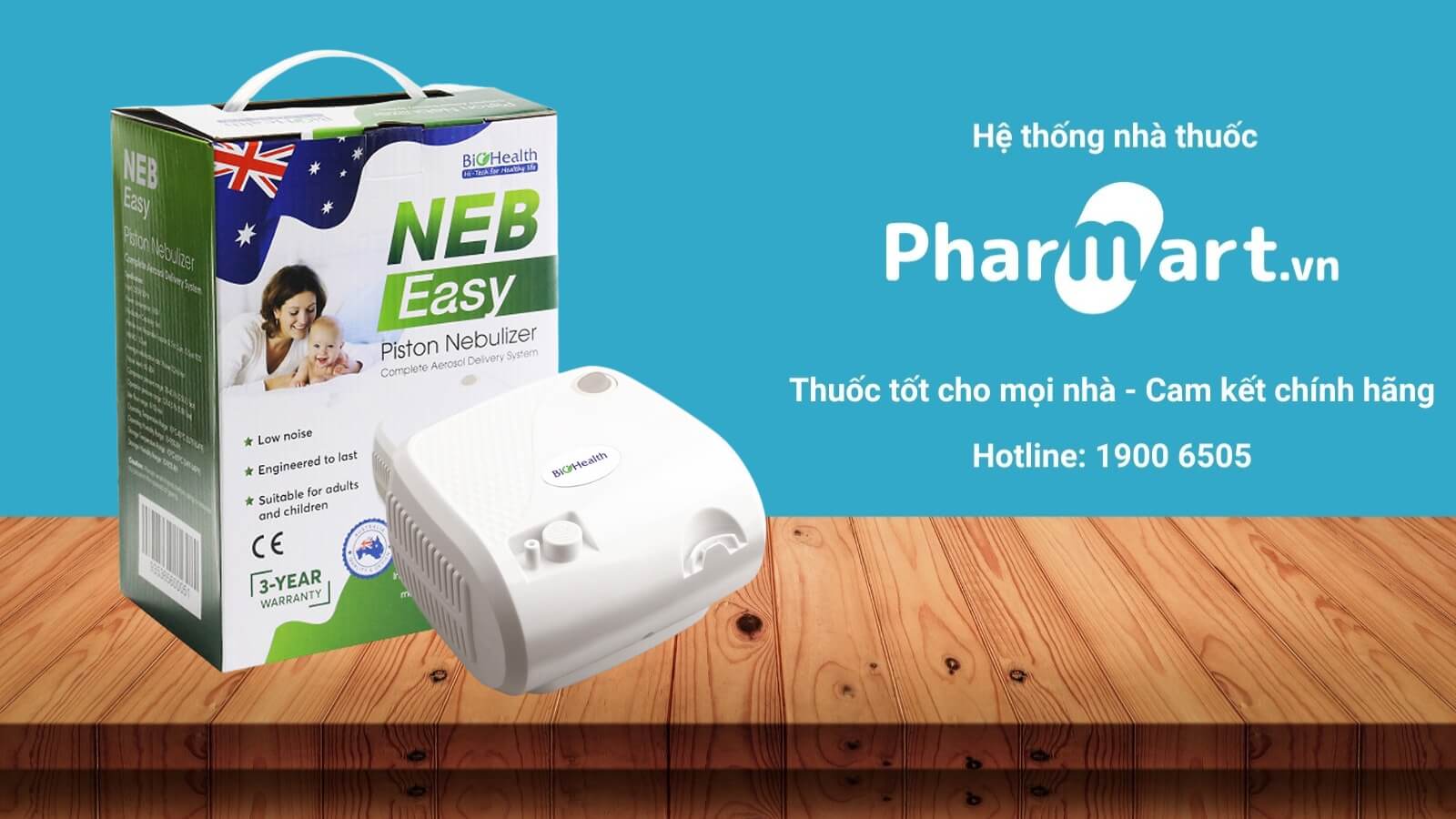 Máy xông khí dung Biohealth Neb Easy được phân phối chính hãng tại Pharmart