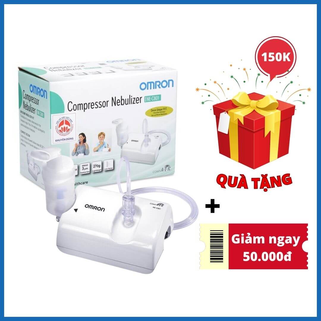Máy xông khí dung Omron NE C801 - Điều trị các bệnh hô hấp - Pharmart.vn
