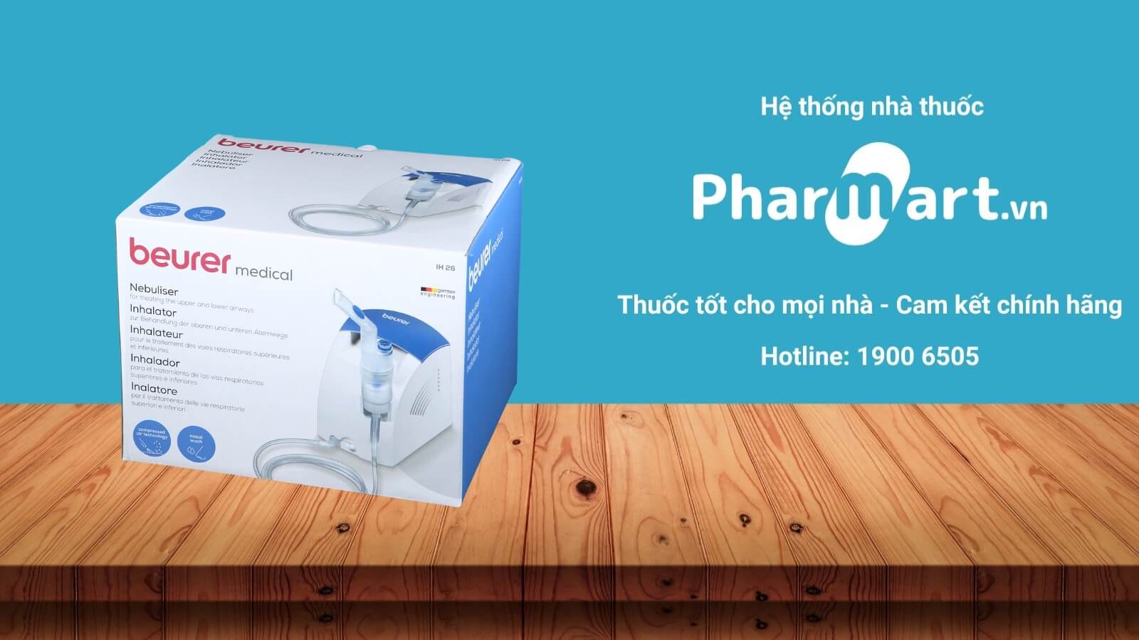Máy xông mũi họng Beurer IH26 được phân phối chính hãng tại Pharmart