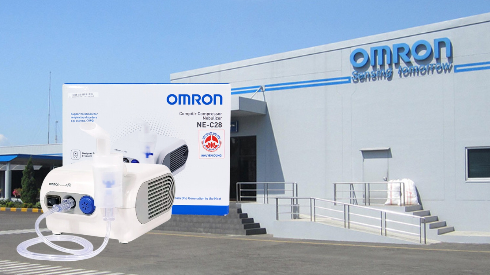 Máy xông khí dung Omron NE-C28 là dòng sản phẩm cao cấp