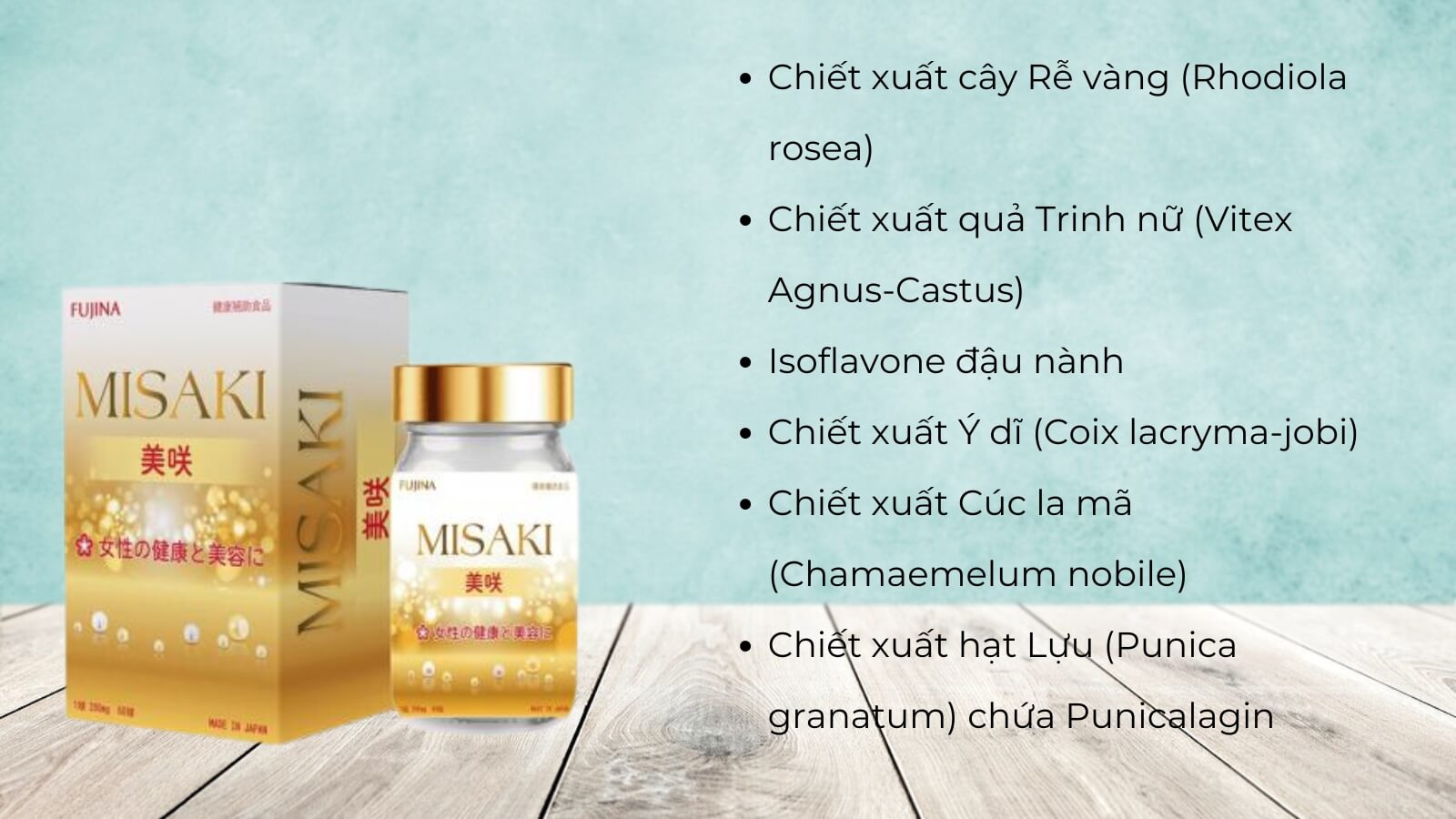 Thành phần chính có trong viên uống Misaki Fujina