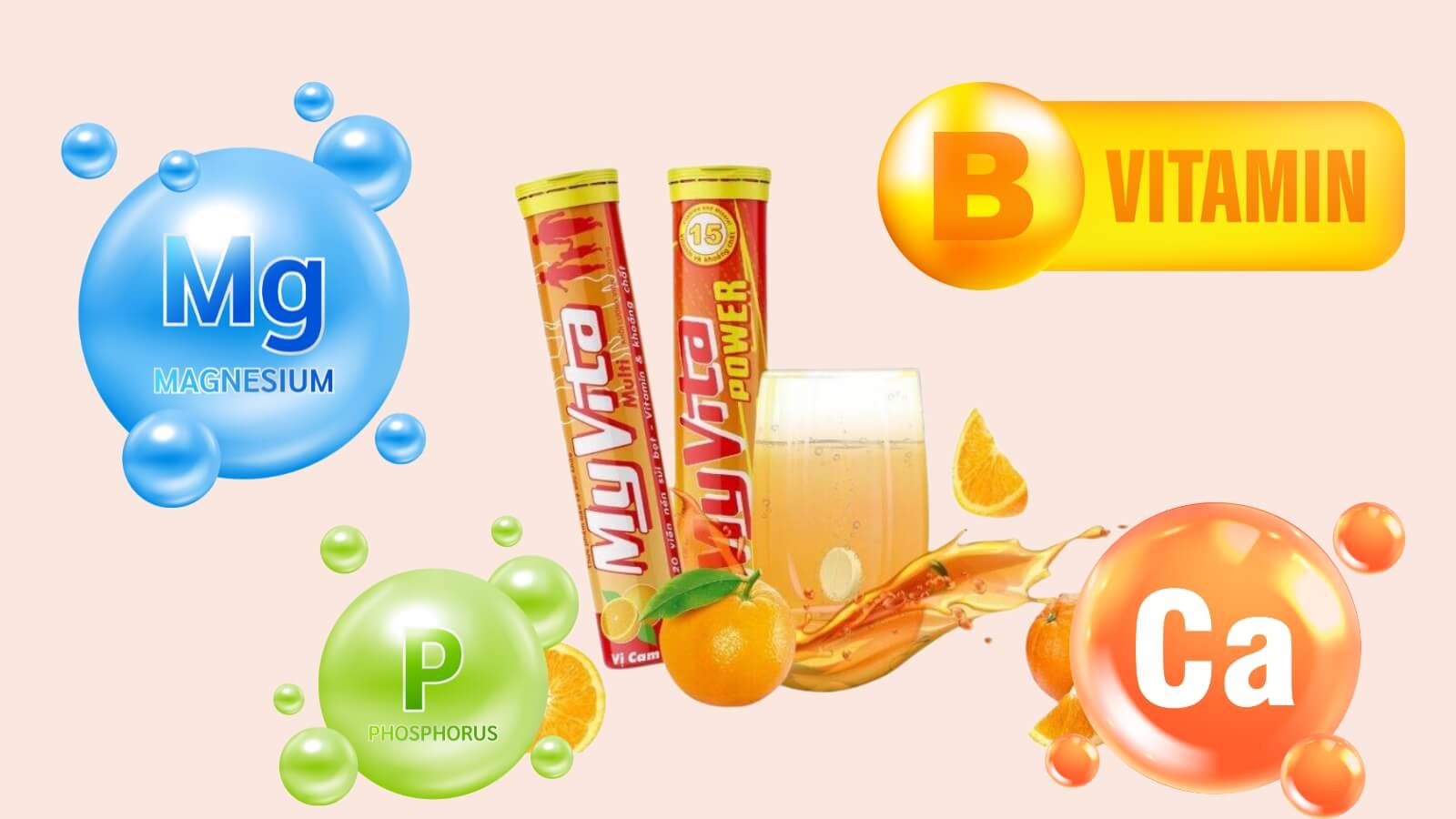 MyVita Power Vị Cam chứa nhiều loại vitamin 