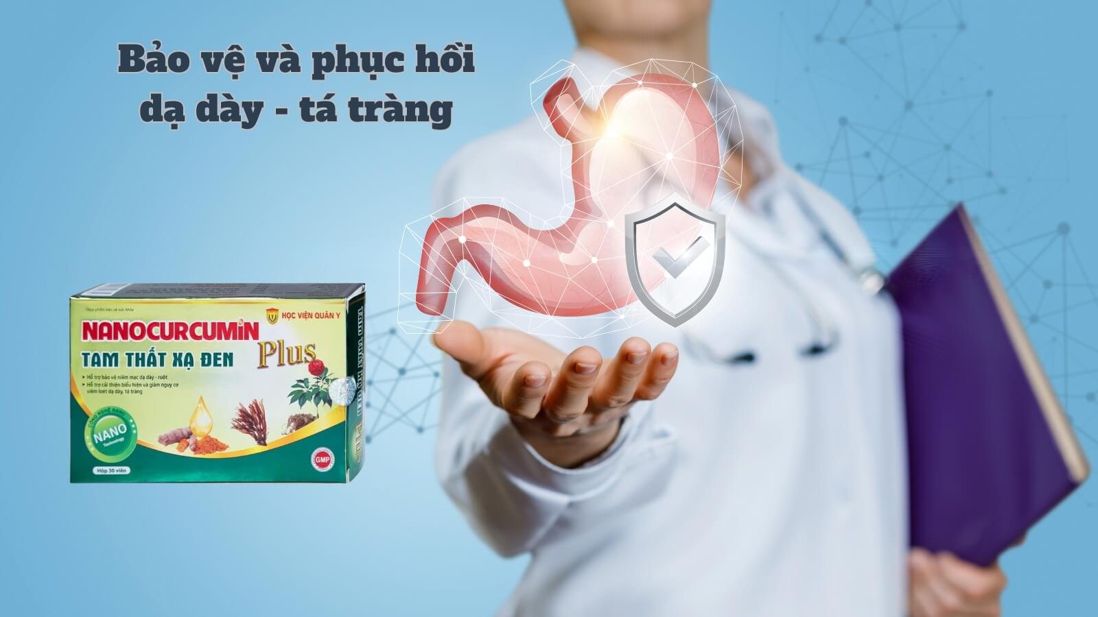 Nanocurcumin Tam Thất Xạ Đen Plus - Bảo vệ niêm mạc dạ dày