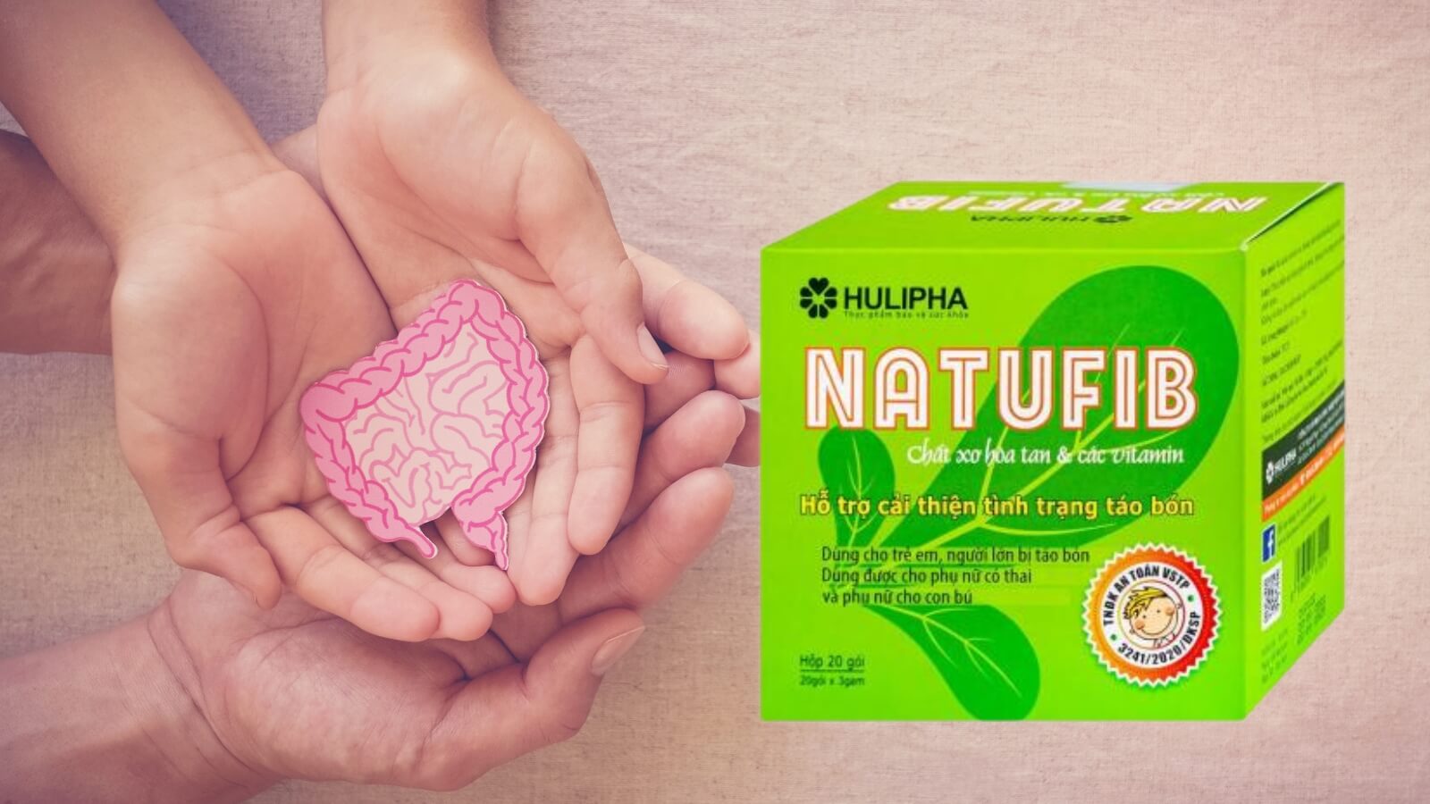 Natufib Hulipha hỗ trợ nhuận tràng, giảm táo bón