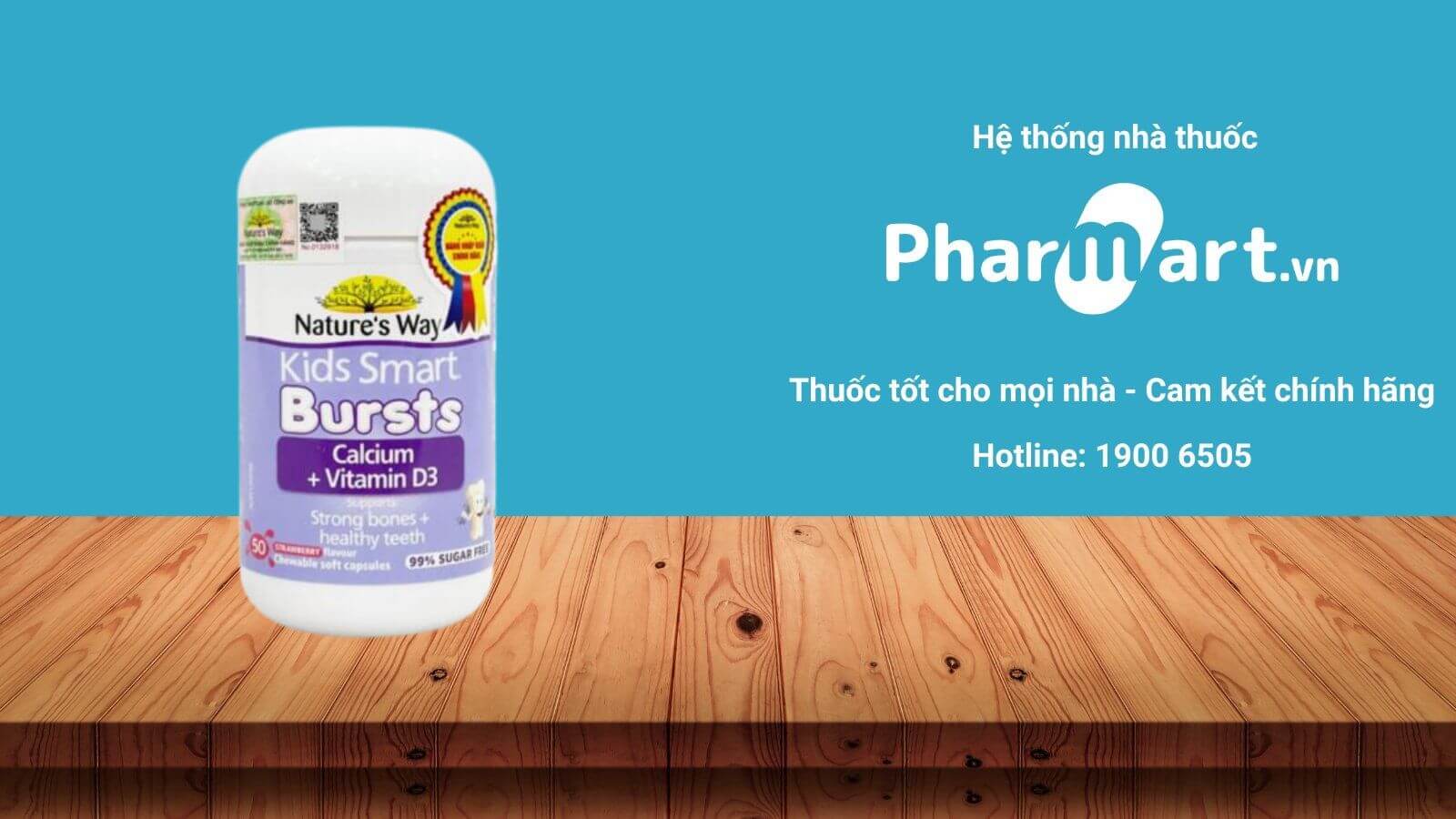 Nature’s Way Kids Smart Bursts Calcium + Vitamin D3 chính hãng