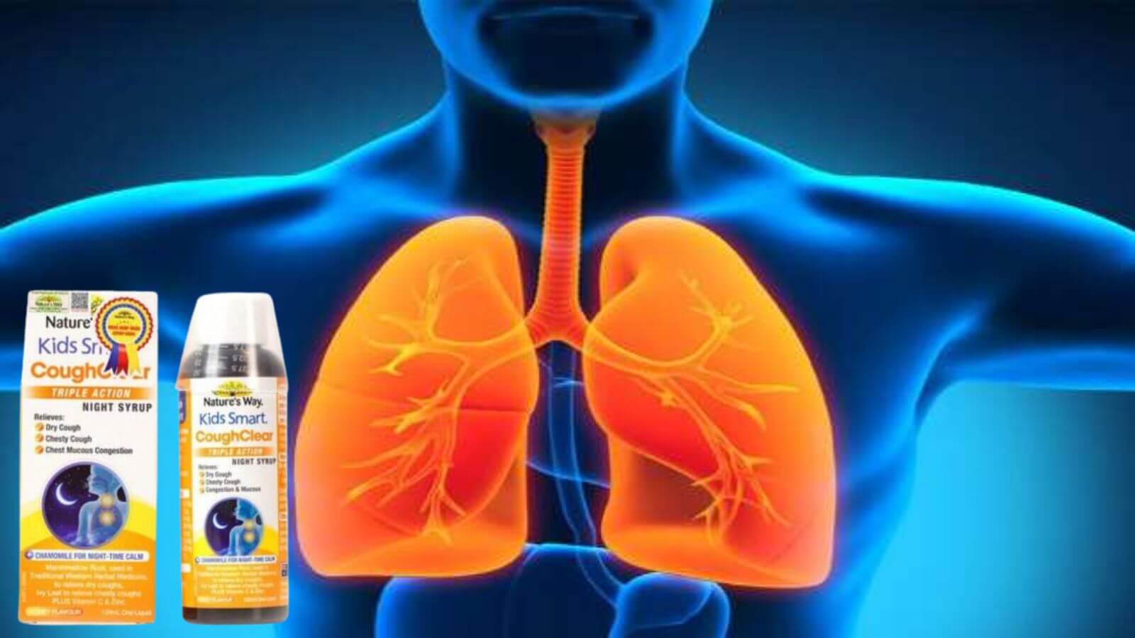 Nature’s Way Kids Smart CoughClear Triple Action Syrup - Siro giúp giảm ho, giảm đờm, hỗ trợ tăng cường sức khỏe đường hô hấp trên cho trẻ