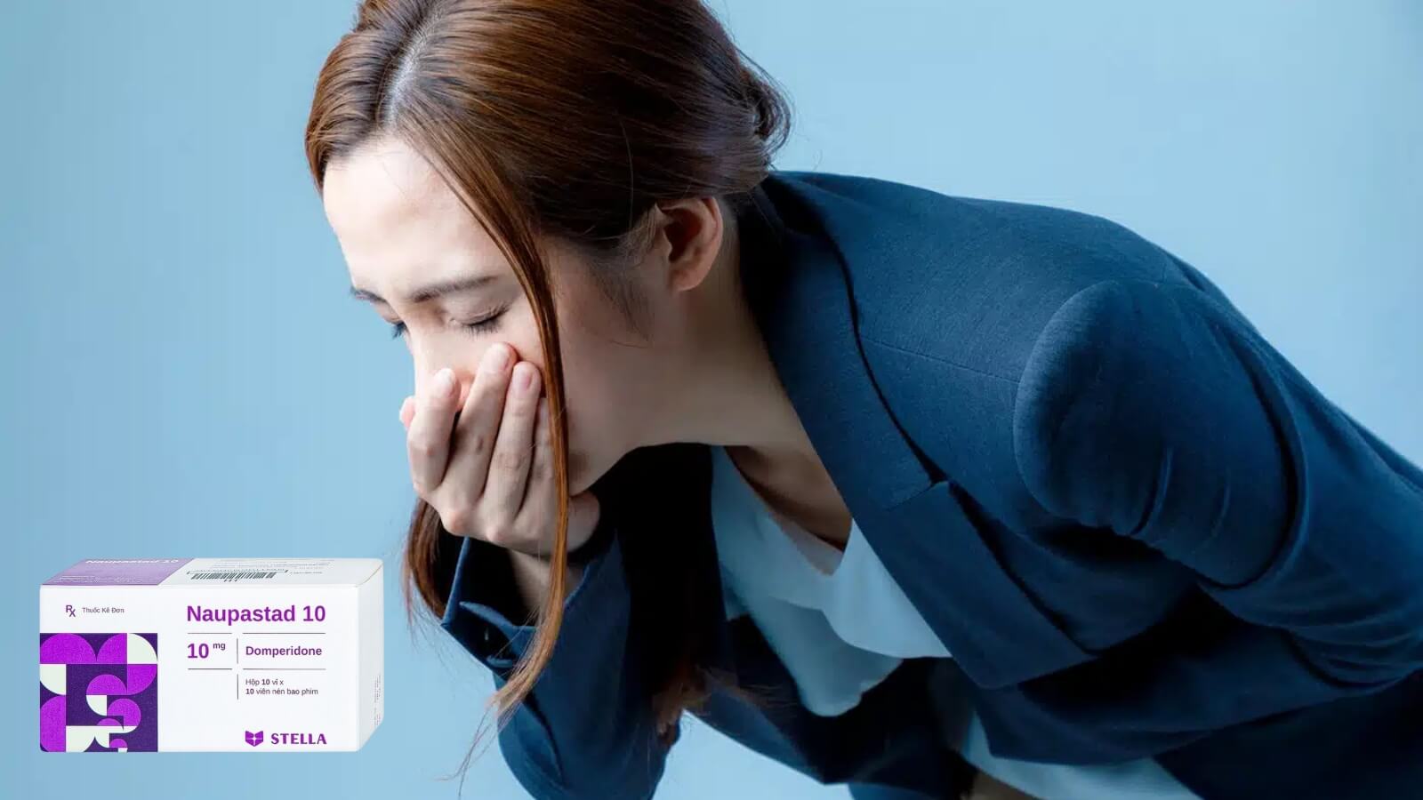 Thuốc Naupastad 10mg có chứa Domperidone, có công dụng hiệu quả trong điều trị buồn nôn