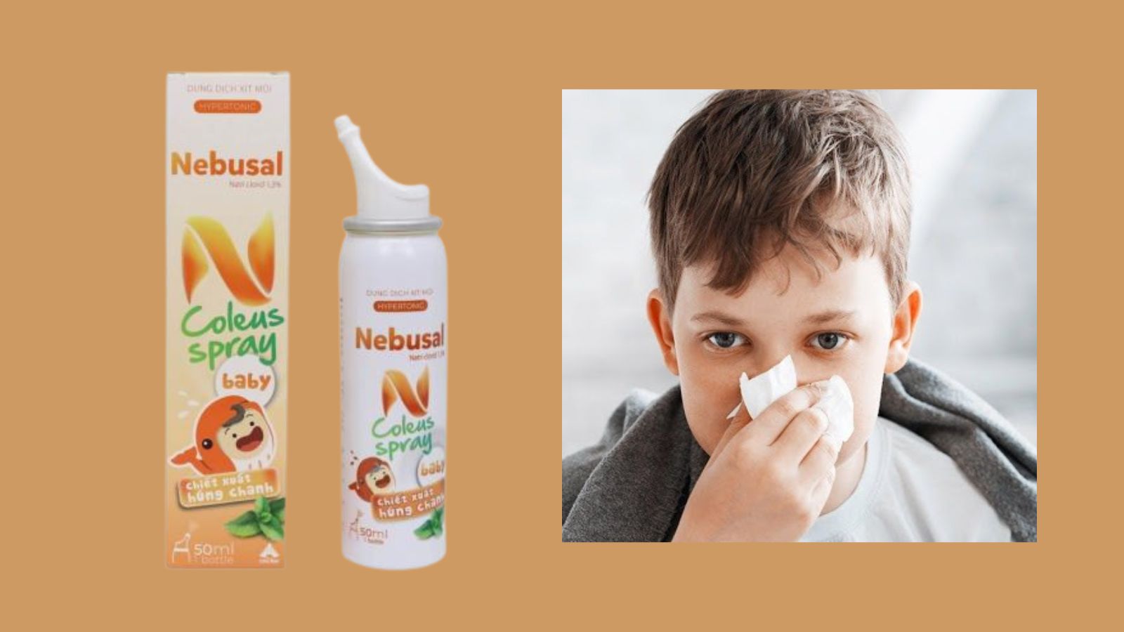 Nebusal 1,3% Baby - Xịt mũi chiết xuất Húng chanh