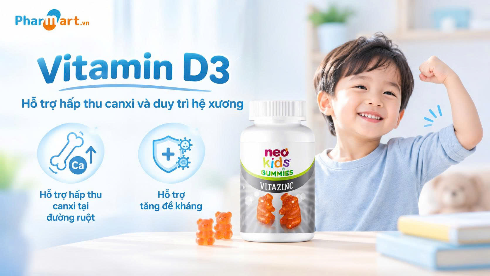 Vitamin D3 hỗ trợ hấp thu canxi và duy trì hệ xương khỏe mạnh