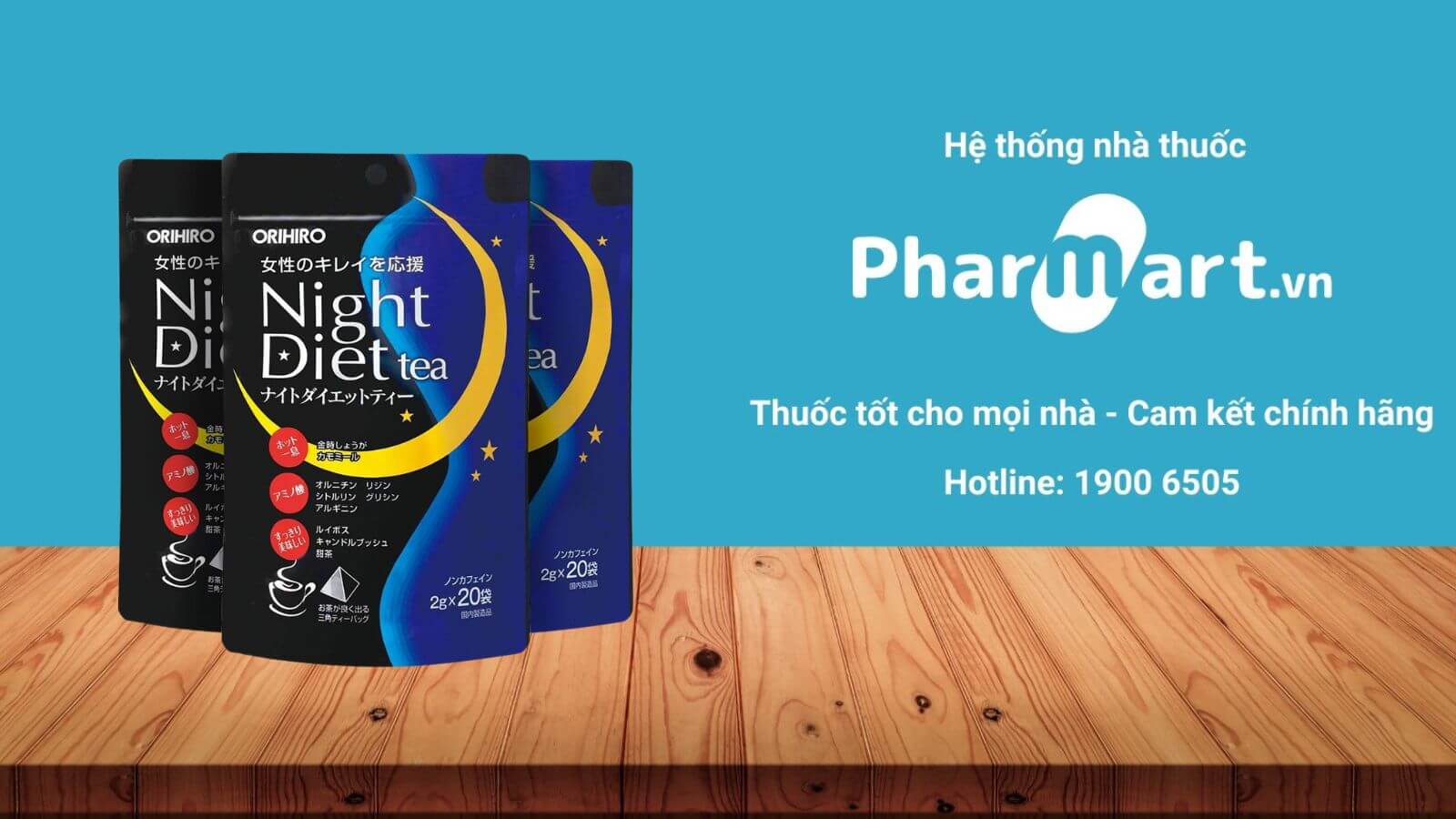 Đặt mua viên uống Night Diet Tea Orihiro chính hãng tại Pharmart