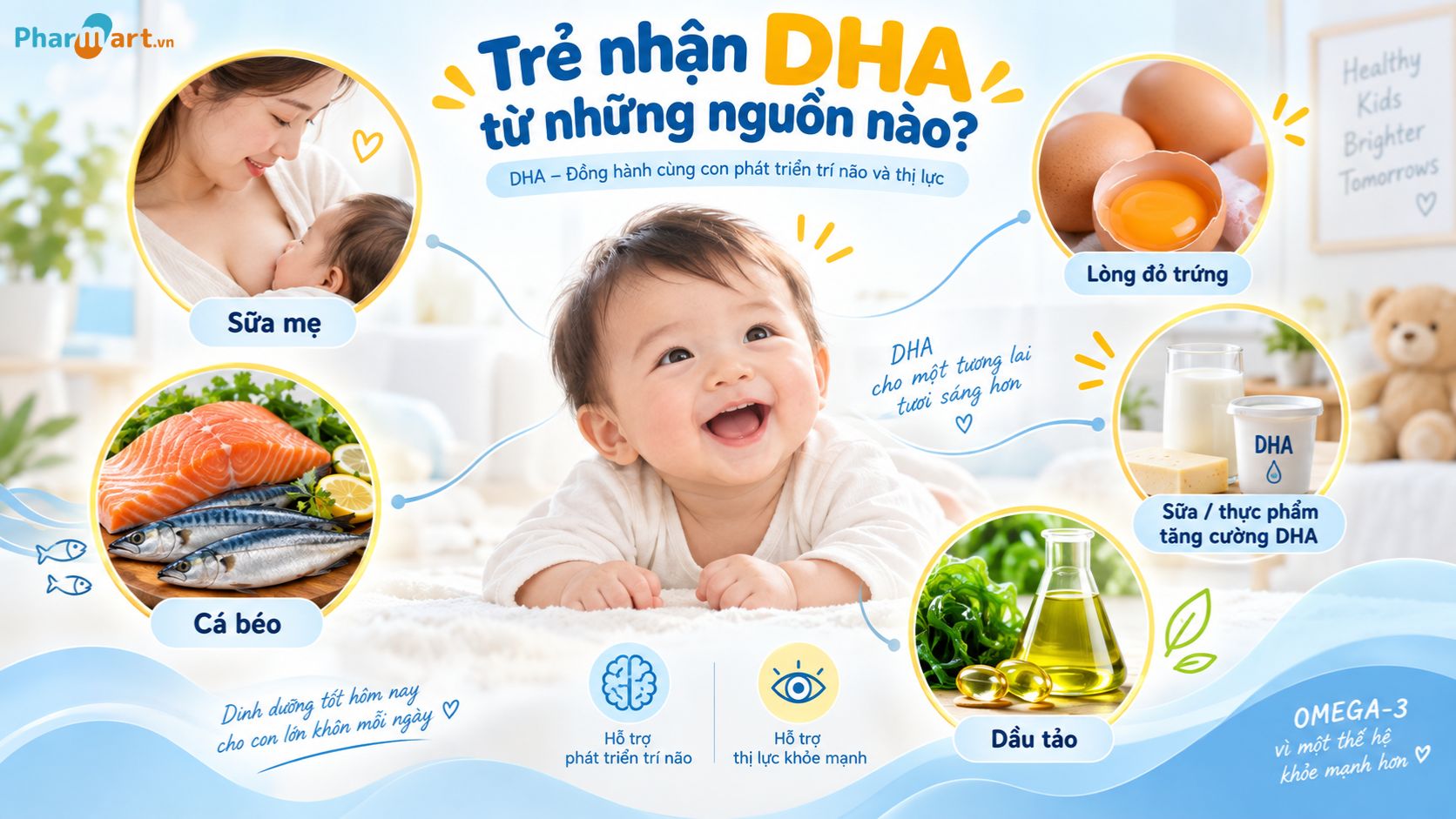DHA đồng hành cùng con phát triển trí não và thị lực