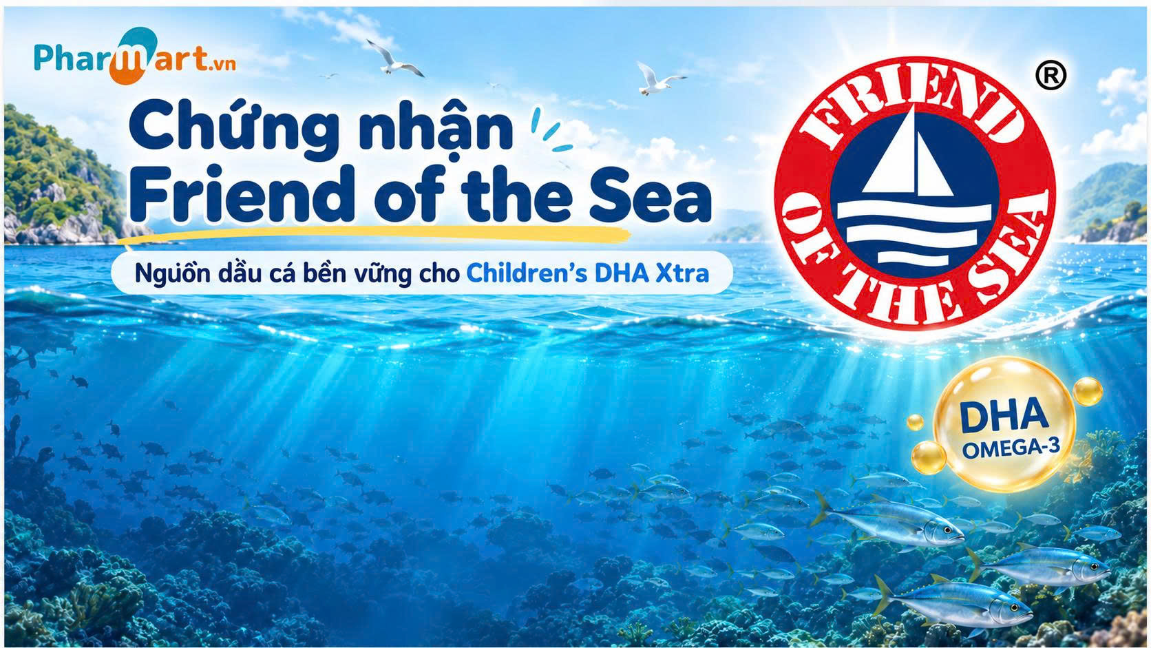 Nordic Naturals Children’s DHA Xtra đạt chứng nhận Friend of the Sea (FOS) về tính bền vững của dầu cá