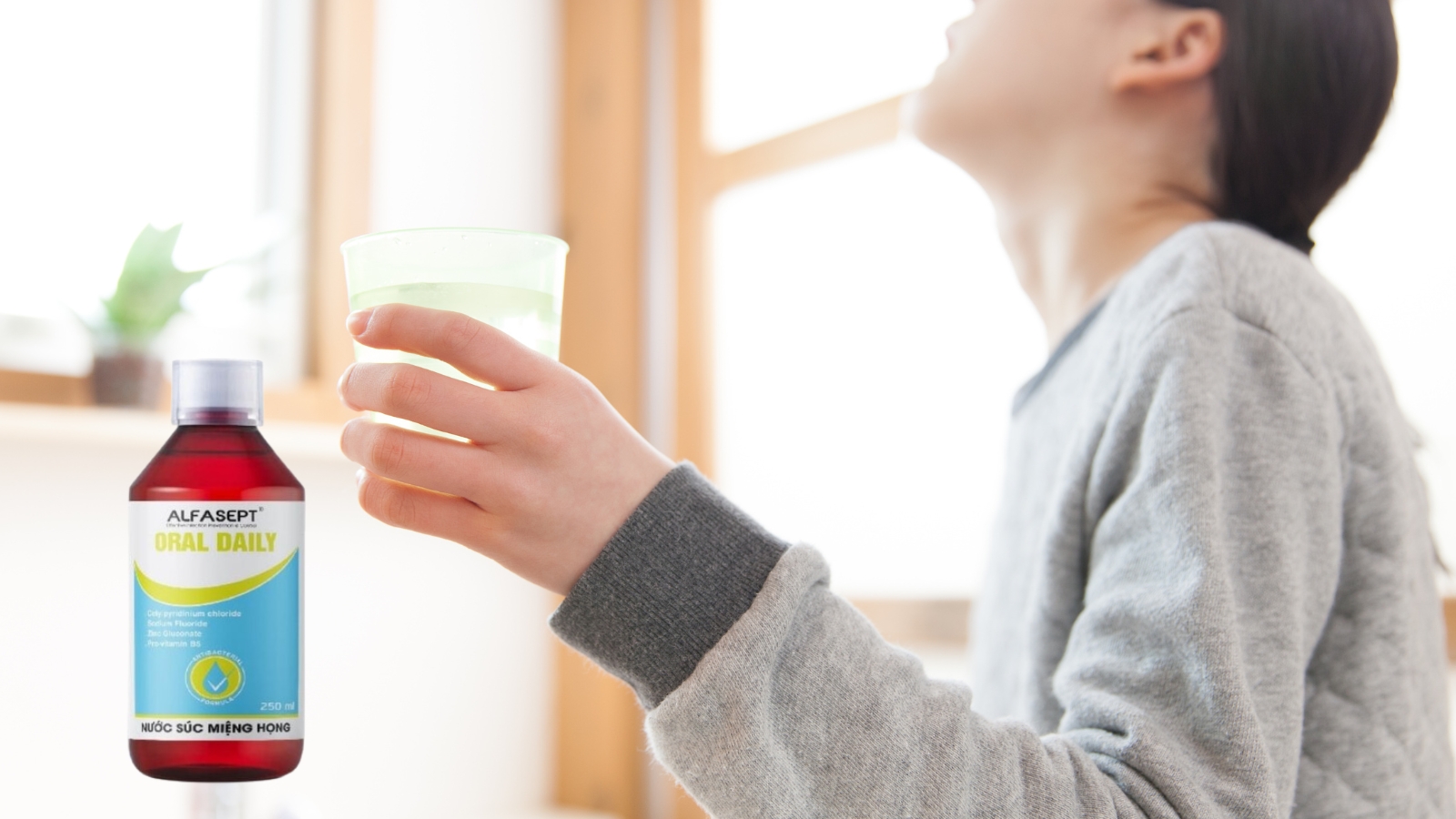 Nước súc miệng họng Alfasept Oral Daily - Giảm đau họng, kháng viêm