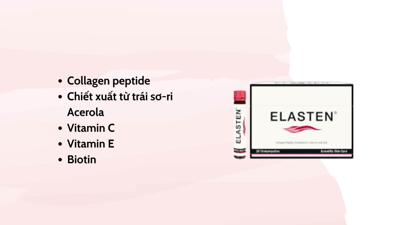 Sản phẩm chứa collagen peptide và nhiều loại vitamin 