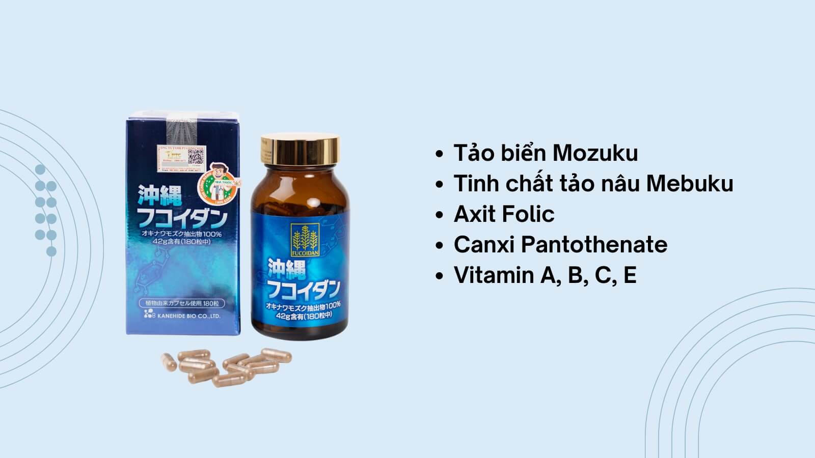 Thành phần chứa chiết xuất từ các loại tảo cùng nhiều vitamin