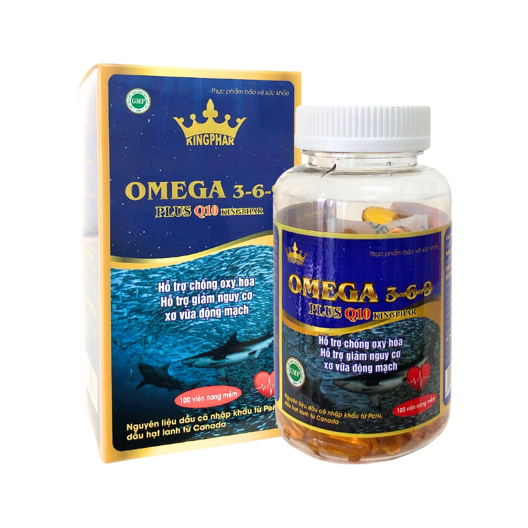 Omega 369 Plus Q10 Kingphar Giảm nguy cơ xơ vữa động mạch, huyết áp