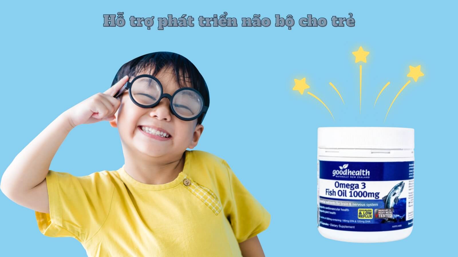 Omega 3 Fish Oil 1000mg giúp trẻ phát triển tốt não bộ