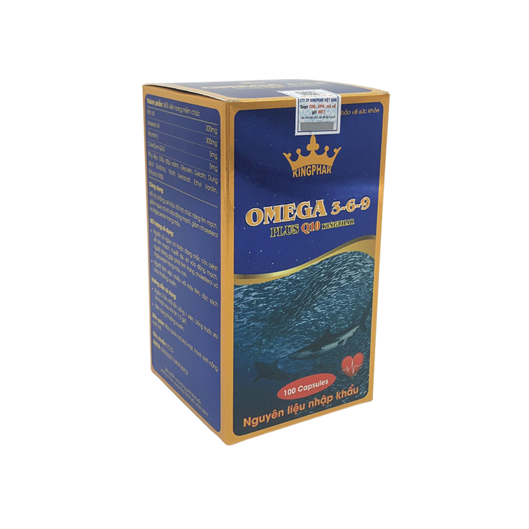 Omega 369 Plus Q10 Kingphar Giảm nguy cơ xơ vữa động mạch, huyết áp