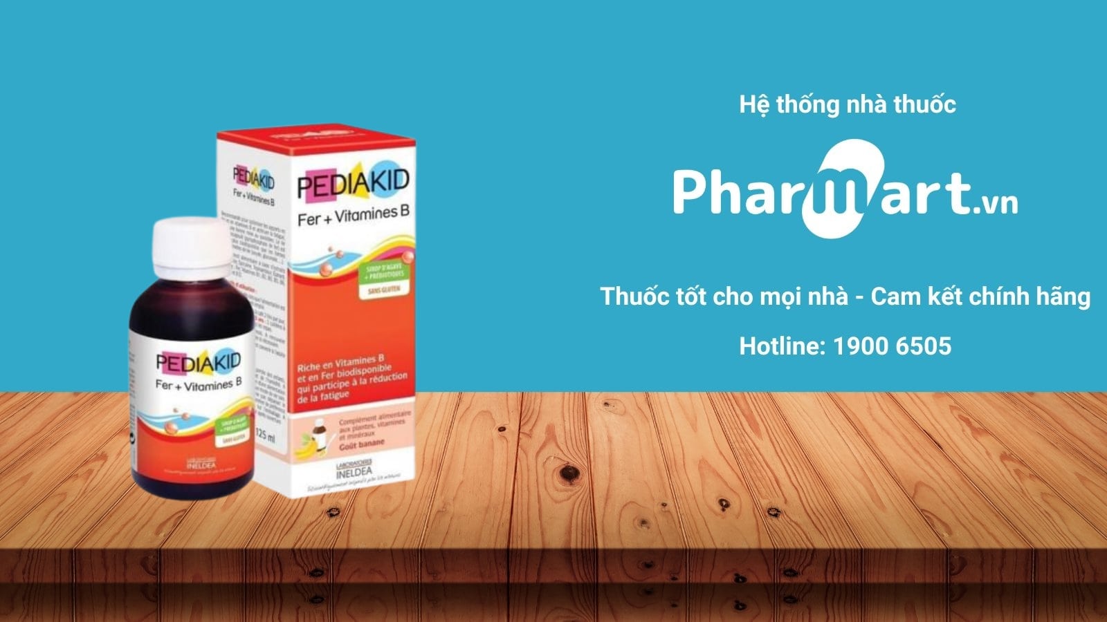 Liên hệ Pharmart.vn để đảm bảo mua Pediakid Fer + Vitamines B chính hãng
