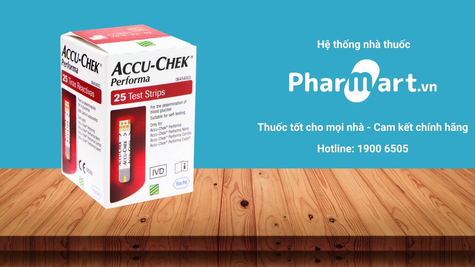 Que Thử Đường Huyết Accu Chek Performa (25 que) được phân phối chính hãng tại Pharmart