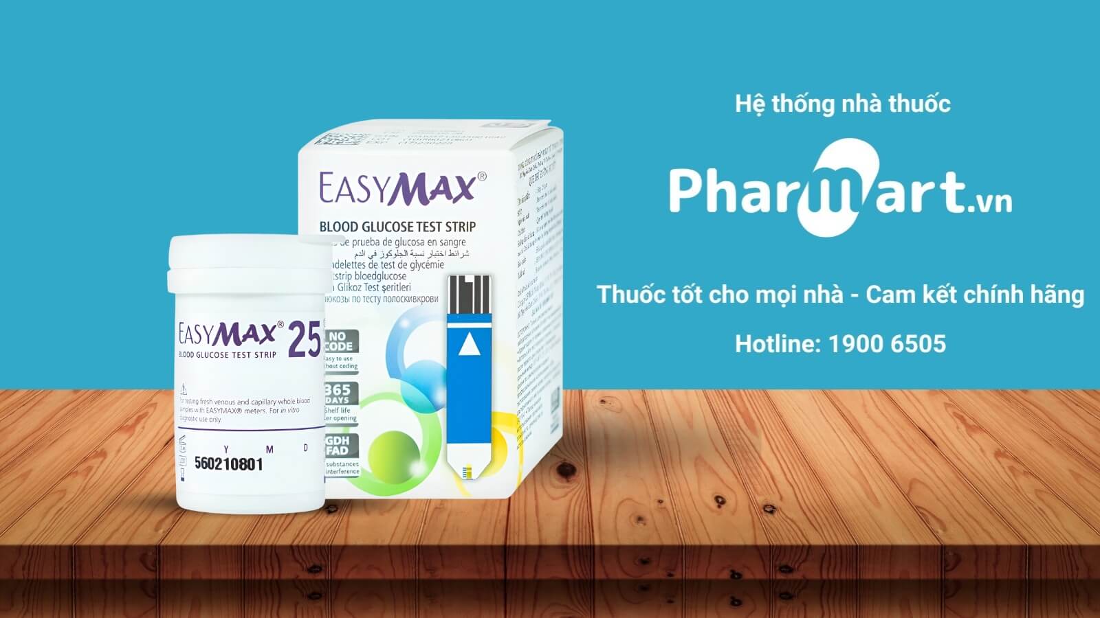 Que thử đường huyết EasyMax hộp 25 que