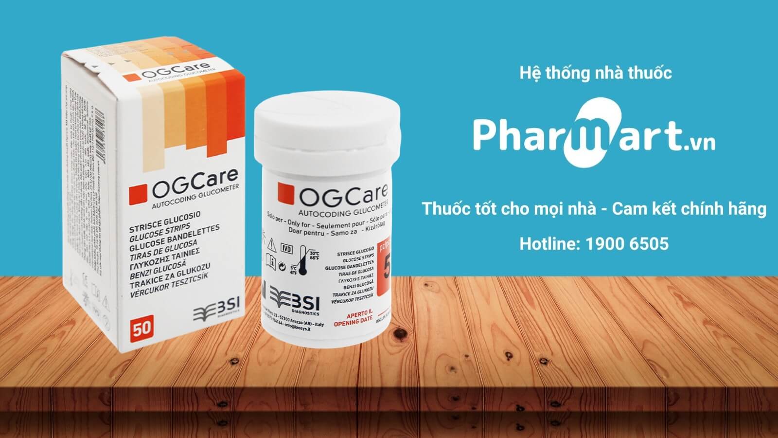 Que thử đường huyết OGCare (50 que) được ph&acirc;n phối ch&iacute;nh h&atilde;ng tại Pharmart.vn