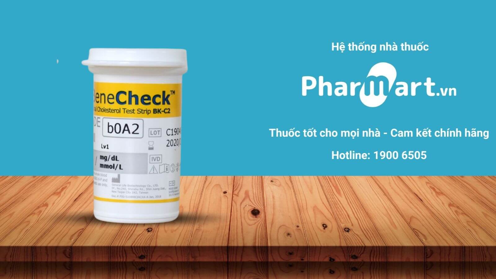 Pharmart là nhà cung cấp que thử mỡ máu Benecheck chính hãng