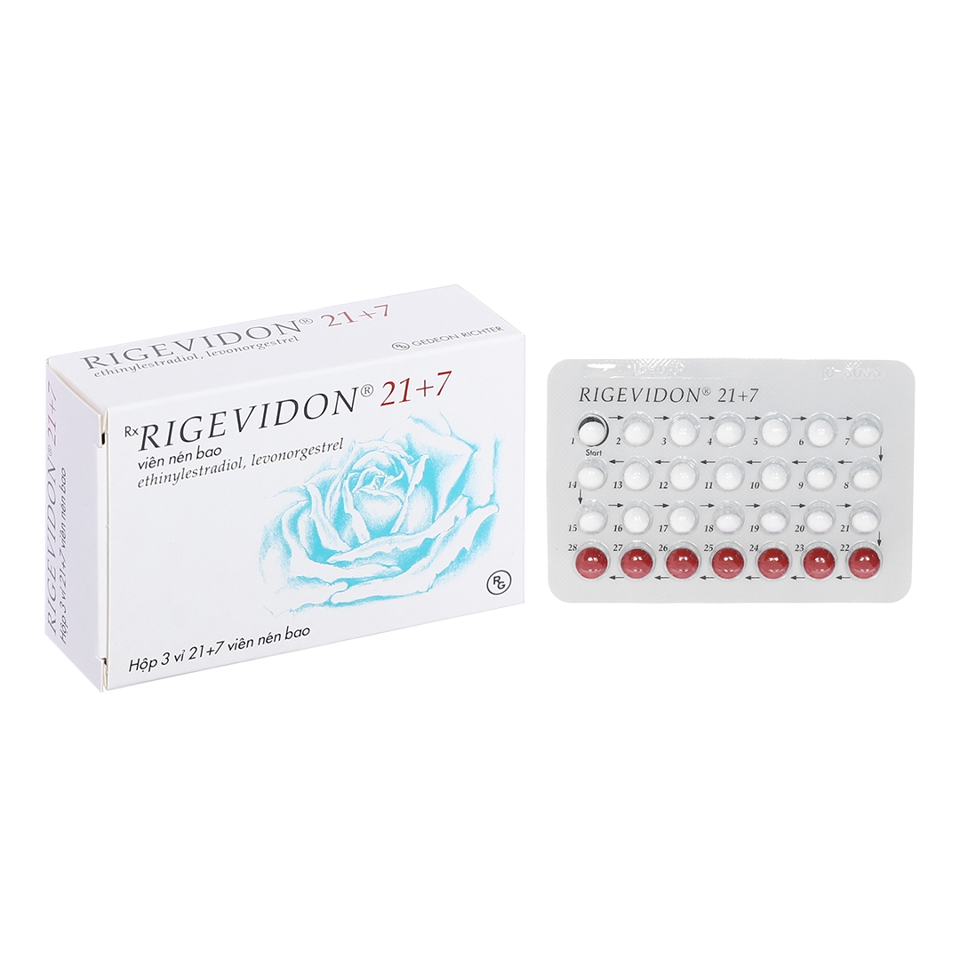 Bao bì thuốc tránh thai hàng ngày Rigevidon 21+7