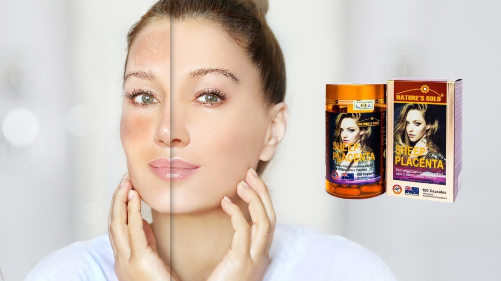 Sheep Placenta Nature’s Gold giúp giảm  tình trạng sạm màu và cải thiện sắc tố da từ bên trong
