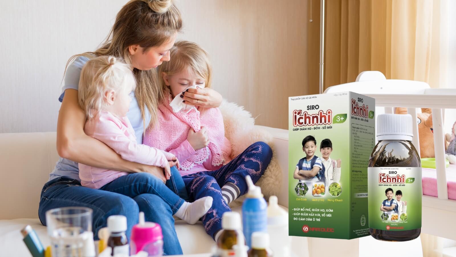 Siro ho Ích Nhi 3+ giúp giảm ho, long đờm cho bé