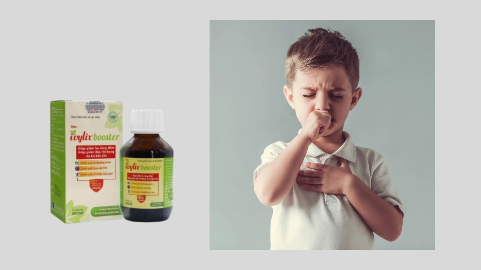Siro Ivylix Booster - Giảm nhanh các triệu chứng ho, long đờm, đau rát họng