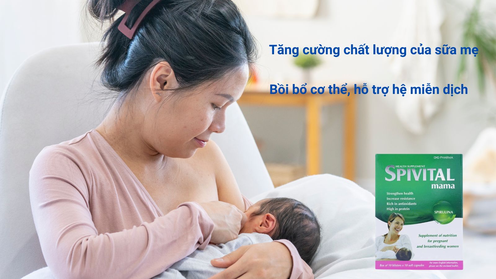 Spivital Mama giúp tăng cường chất lượng sữa mẹ, bồi bổ sức khỏe