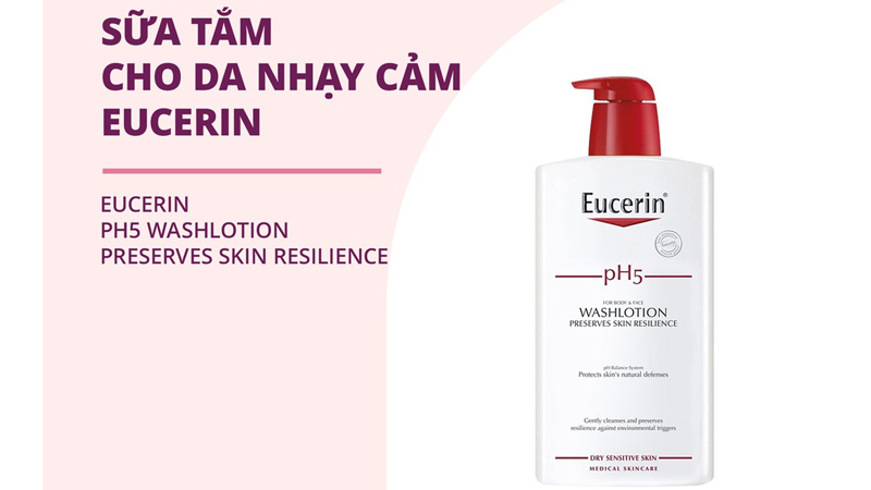 Sữa tắm dạng gel Eucerin pH5 Washlotion cho da nhạy cảm (có mùi) 200ml