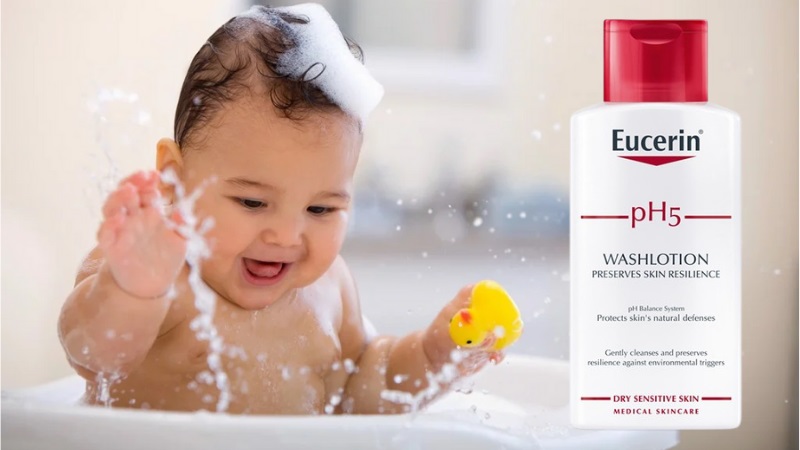 Trẻ từ 1 tuổi có thể sử dụng sữa tắm Eucerin pH5 Washlotion Preserves Skin Resilience