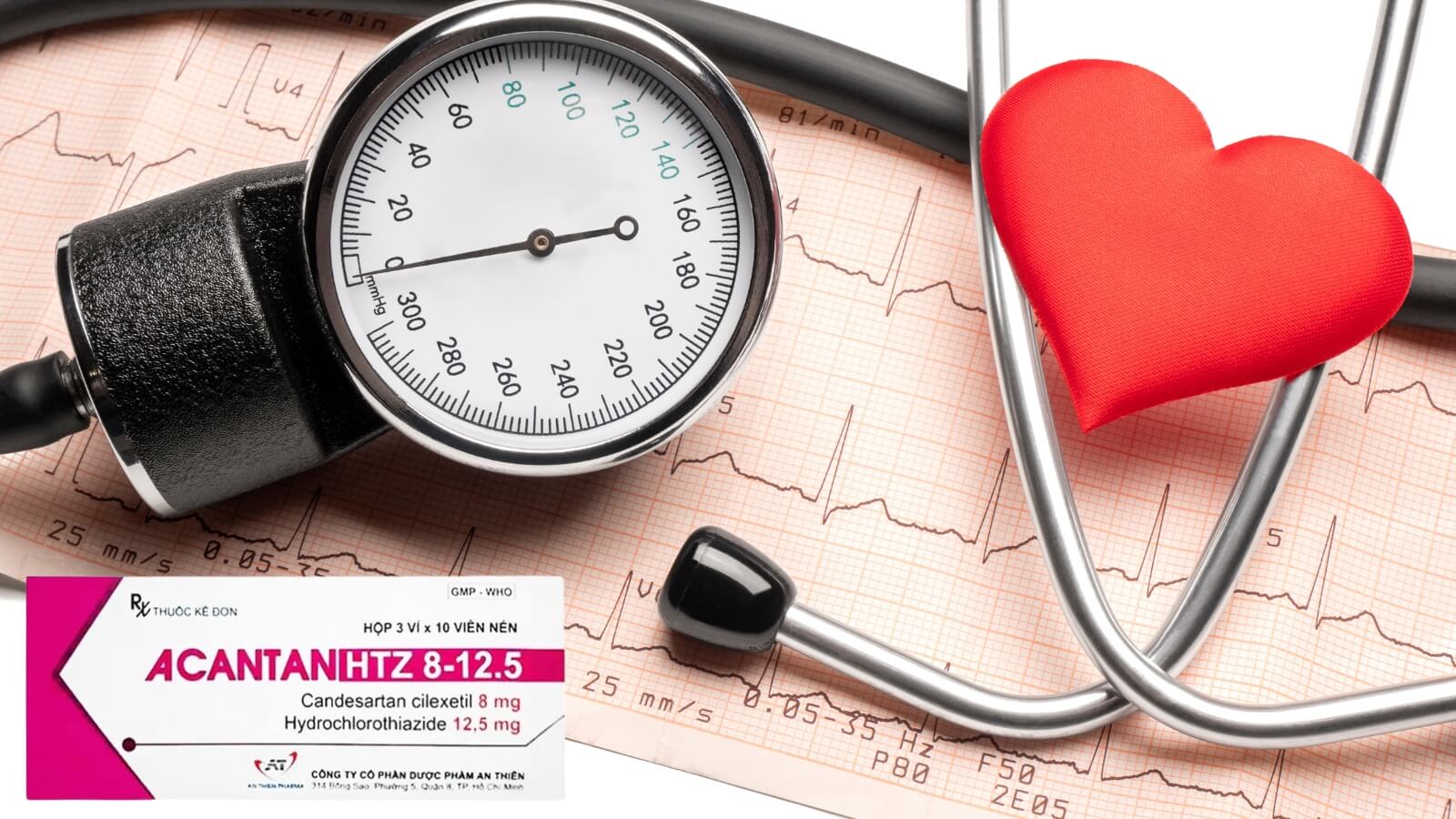 Thuốc Acantan HTZ 8-12.5 chứa thành phần giúp hạ huyết áp hiệu quả