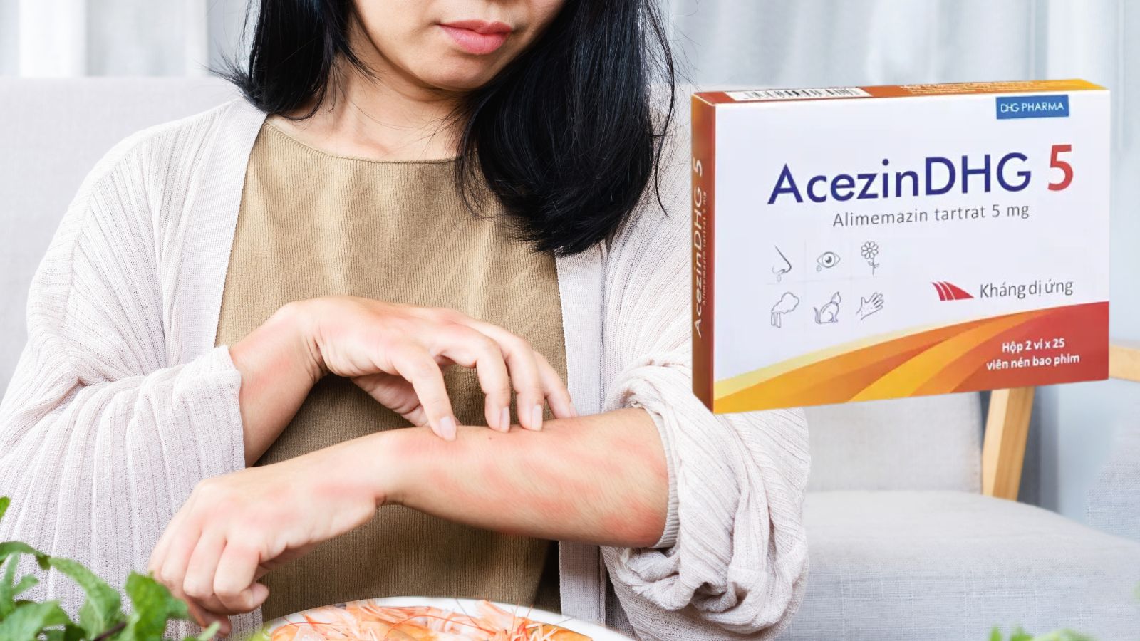 Alimemazine thành phần chính của thuốc Acezin DHG