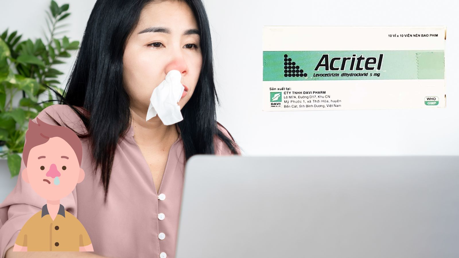 Levocetirizine 5mg - thành phần của thuốc Acritel-5