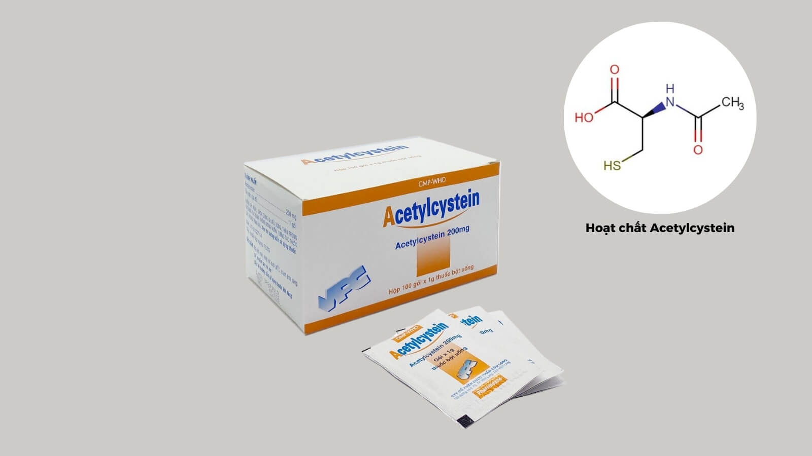 Hoạt chất Acetylcystein có trong sản phẩm