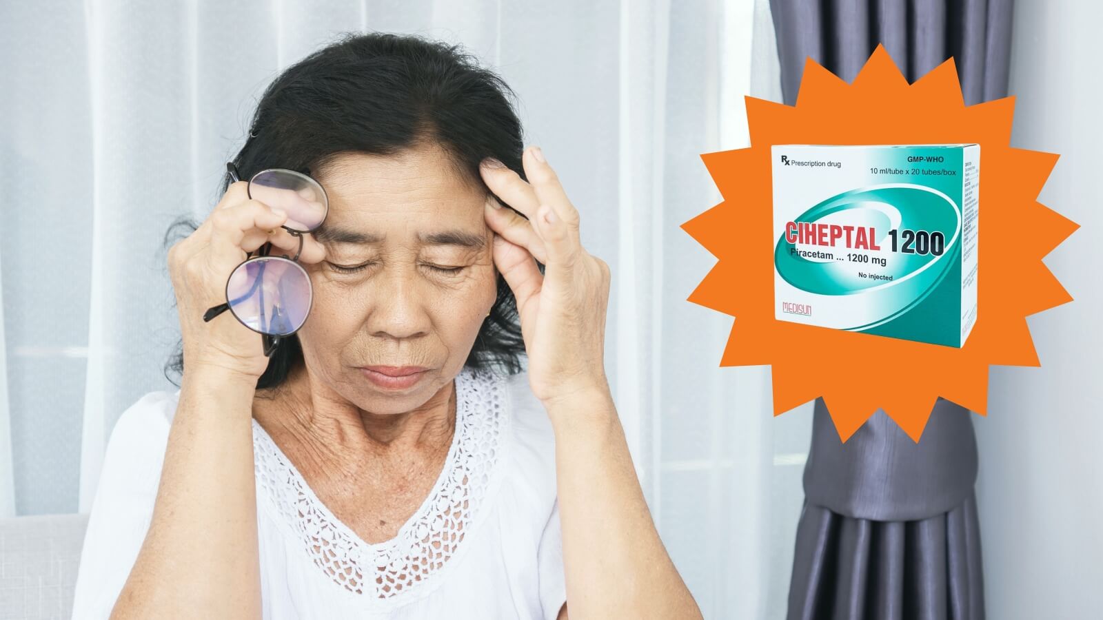 Thuốc Ciheptal 1200 chứa Piracetam điều trị chóng mặt, tăng trí nhớ