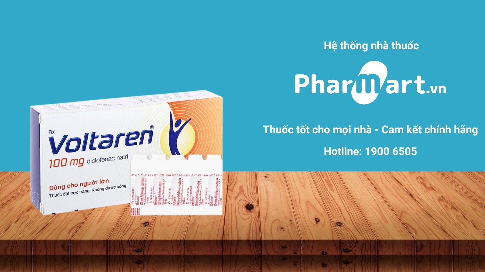 Mua ngay thuốc đặt Voltaren 100mg chính hãng tại Pharmart.vn