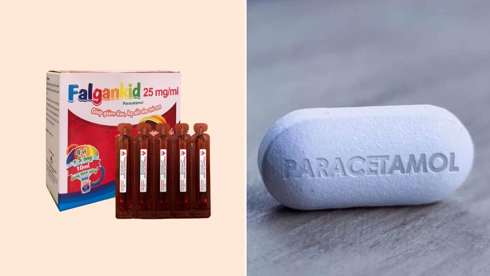  Thuốc Falgankid 250 với thành phần chính là Paracetamol
