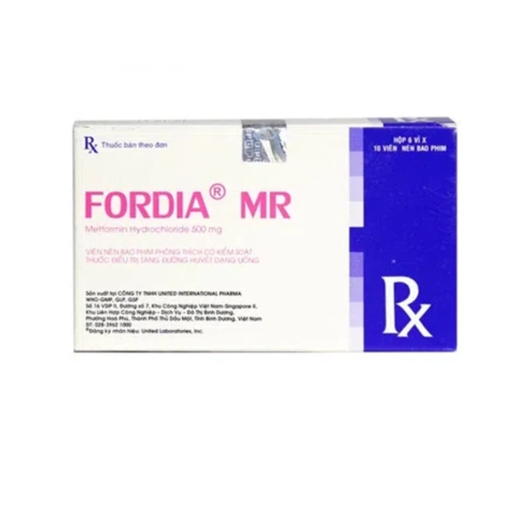 Thuốc Fordia MR 500mg - Điều trị đái tháo đườn type 2