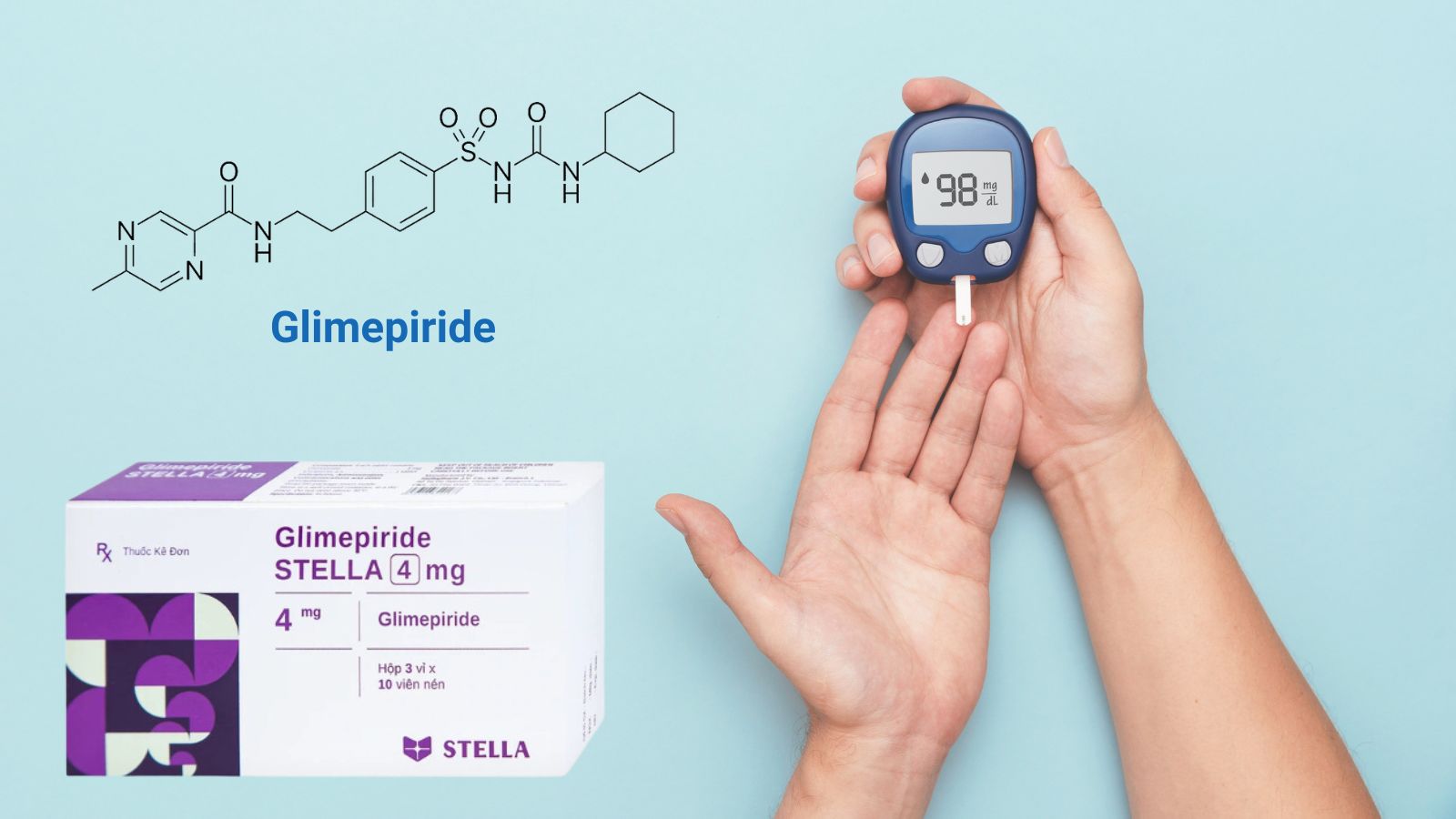 Glimepiride Stella 4mg giúp kiểm soát đường huyết