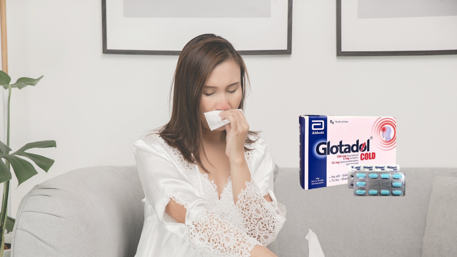 Thuốc Glotadol Cold kết hợp các hoạt chất giúp giảm nhanh các triệu chứng của viêm mũi dị ứng hiệu quả