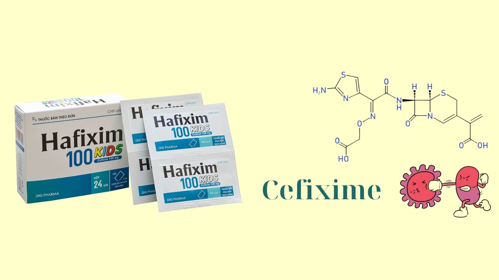 Thành phần Cefixime  có trong Thuốc Hafixim 100 Kids 