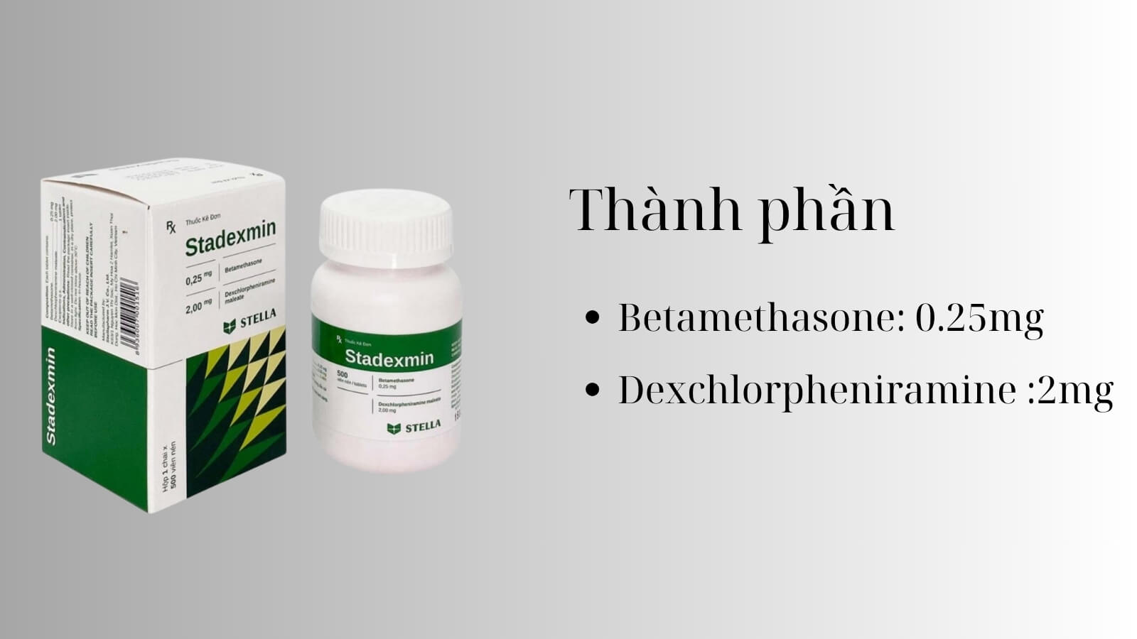 Thành phần của thuốc Stadexmin 