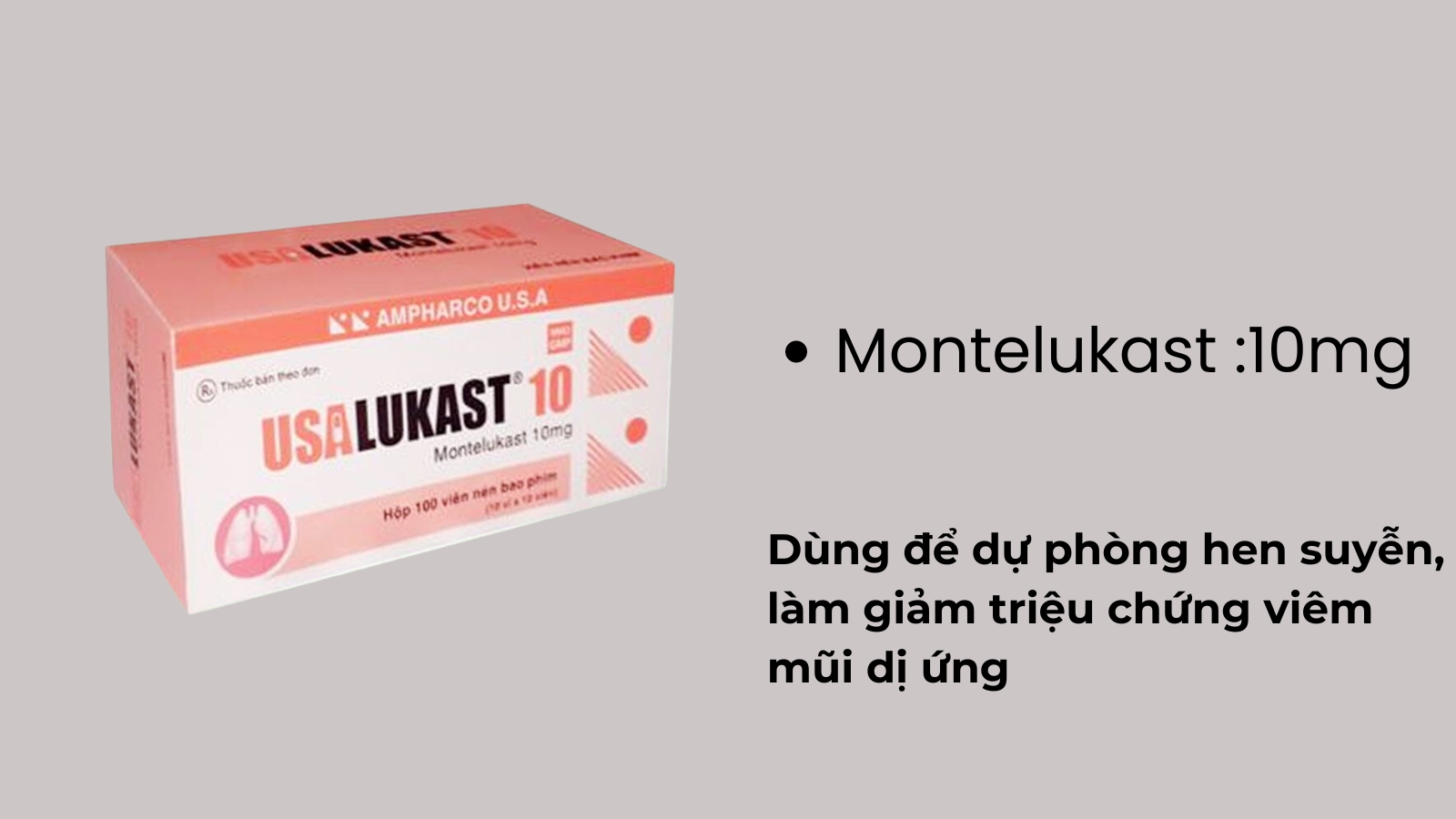 Montelukast là thành phần chính có trong Usalukast 10mg
